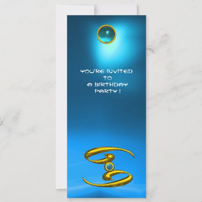 Invitation CANCER OPALE, saphir jaune clair bleu (Devant)