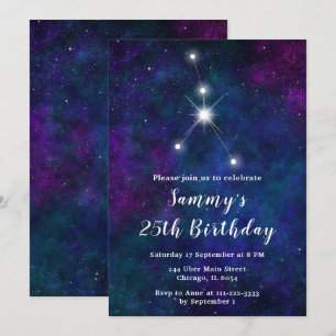 Invitation Cancer Zodiac Constellation fête d'anniversaire