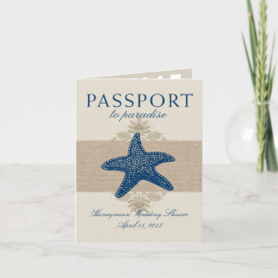Invitation Cancun Mexique Fête des mariées de passeport
