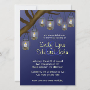 Invitation Candle Mason Jars Mariage virtuel