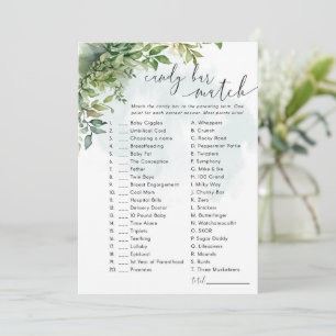 Invitation Candy Bar Baby shower Jeu Vert Thème