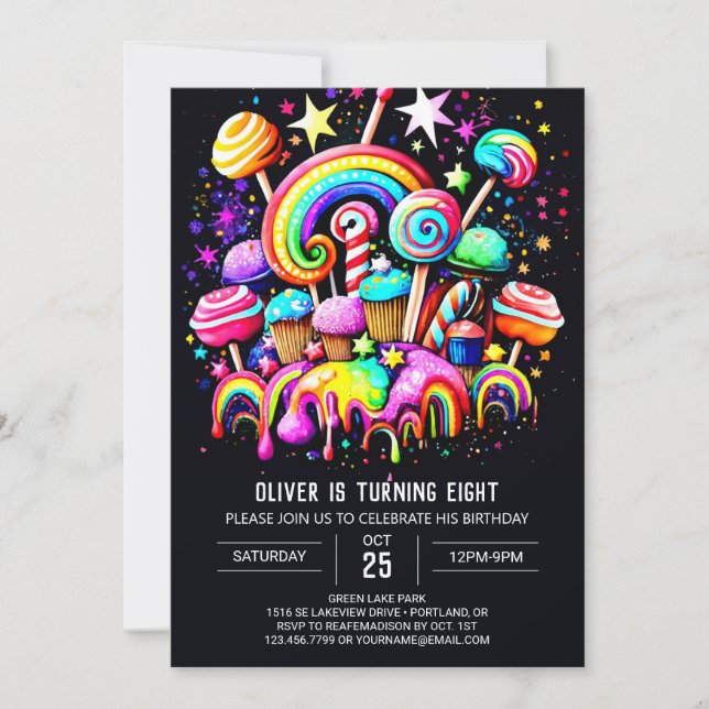 Invitation Candy Bohemian Custom Anniversaire (Devant)