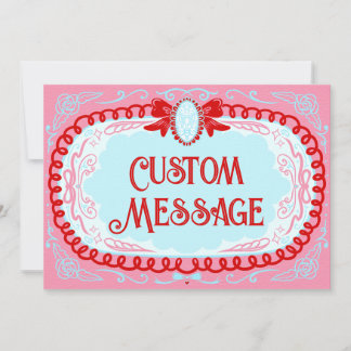 Invitation Candy Cameo Custom
