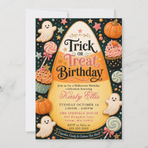 Invitation Candy Corn Friandise ou Farce Anniversaire