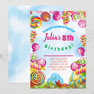 Invitation Candy Dreams fête d'anniversaire