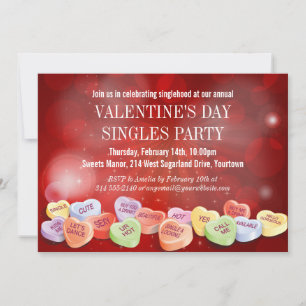 Invitation Candy Hearts Saint Valentin