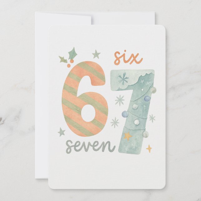 Invitation Candy Stripe & Snowflake 67 – Handmade Holiday Num (Devant)