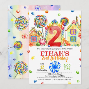Invitation Candyland Candy pour le thème -2e