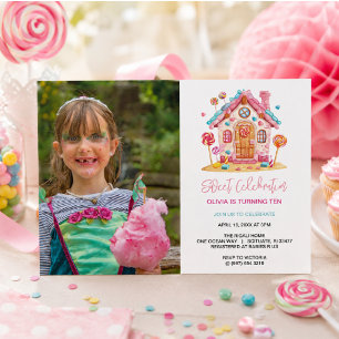 Invitation Candyland Sweet Celebration photo de l'Anniversair