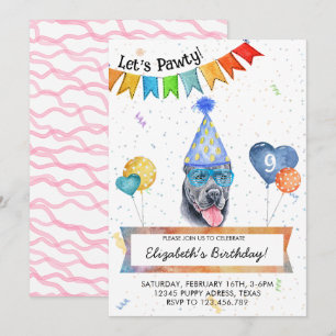 Invitation Cane Corso laisse Pawty Dog Anniversaire fête