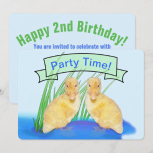 Invitation Canetons Jaunes Flous Mignons Anniversaire Enfants