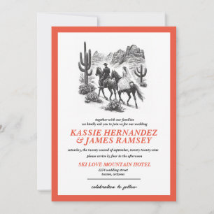 Invitation Canyon à cheval Couple Mariage
