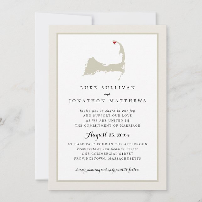 Invitation Cap Cod de Provincetown | MARIAGE (Devant)