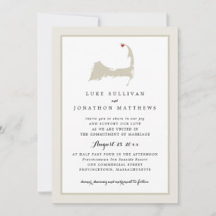 Invitation Cap Cod de Provincetown MARIAGE