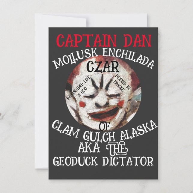 INVITATION CAPITAINE DAN MOLLUSK ENCHILADA CZAR DE CLAM GULCH (Devant)
