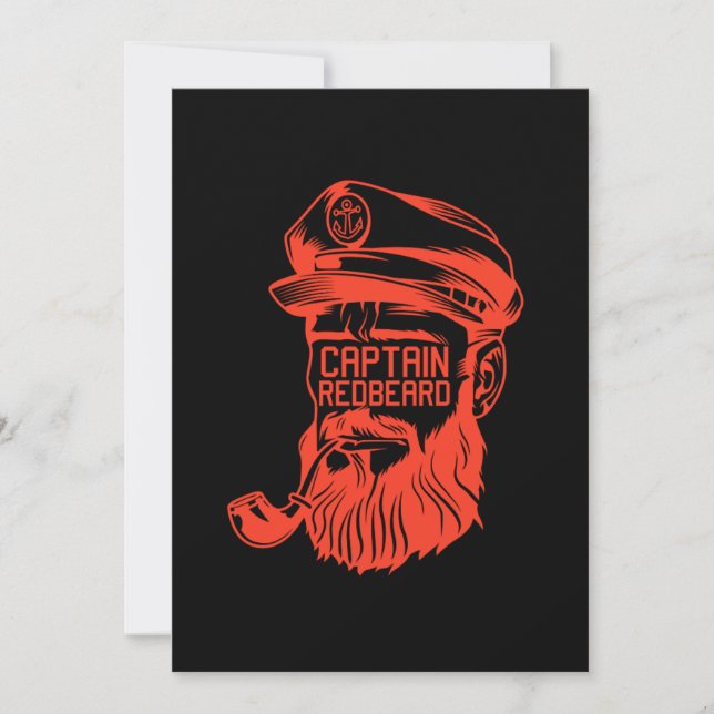 Invitation Capitaine Redhead Red Beard Ginger Beard Red Hair  (Devant)