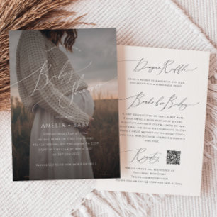 Invitation Capricieux Neutre   Tout en Un Baby Shower Photo