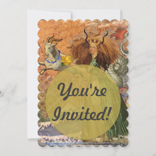 Invitation Capricorn Femme Chèvre Whimsical Amusant