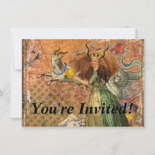 Invitation Capricorn Femme Chèvre Whimsical Amusant