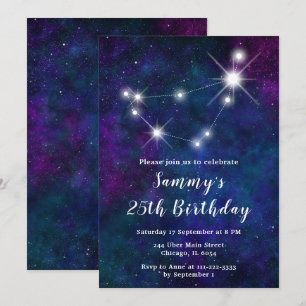 Invitation Capricorn Zodiac Constellation fête d'anniversaire