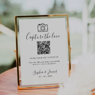 Invitation Capturer l'amour Photo Partager QR Code Mariage Si