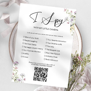 Invitation Capturez l'amour Jeu de mariage I Spy avec QR