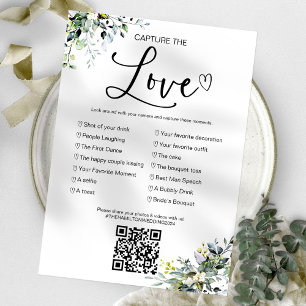 Invitation Capturez L'Amour Que J'Espère Jeu Mariage Avec QR