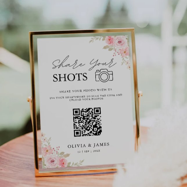 Invitation Capturez Le Symbole Love Qr Code, Rose (Capture The Love Qr Code Sign, Rose Invitation)