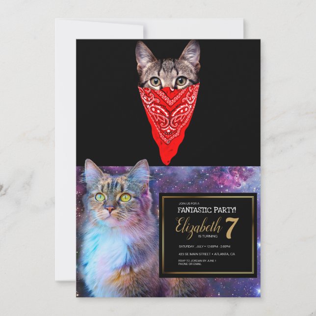 Invitation Capuchon de chat (Devant)