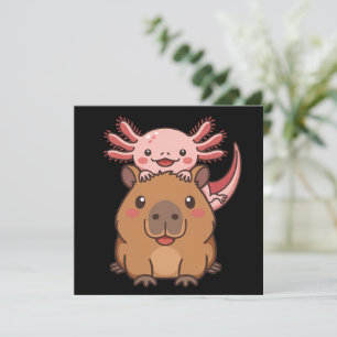 Invitation Capybara Axolotl Kawaii Amoureux des Animaux Jour 