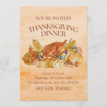 Invitation card for thanksgiving donner 