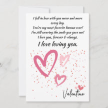 CARD LOVE POUR VALENTINE, JE TOMBE AMOUREUX AVEC V