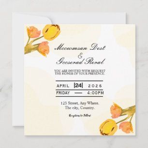 Invitation Card Square Card Vector Design