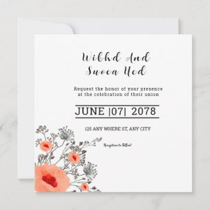 Invitation Card - Square Wedding Card Design