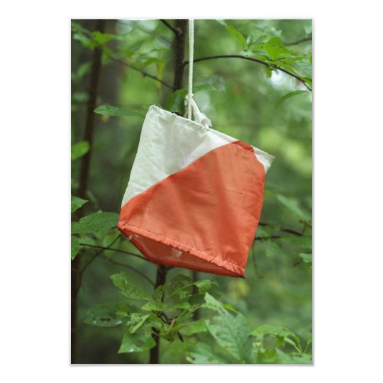 Invitation card with envelope - Orienteering flag