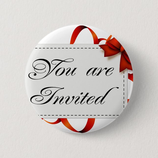 Invitation card >> You Are Invited 2 Inch Round Button (Front)
