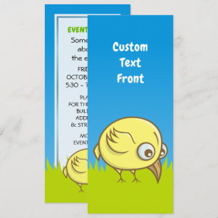 Invitation Caricature d'oiseau jaune
