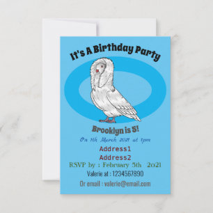 Invitation Caricature d'oiseau pigeon Jacobin