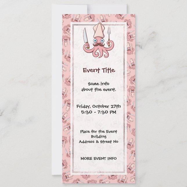 Invitation Caricature du chef calmar (Dos)