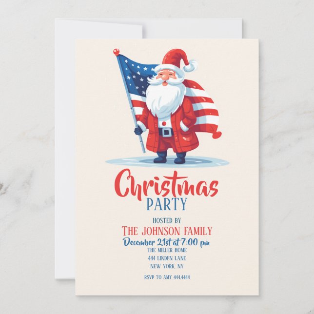 Invitation Caricature Liberté du Père Noël (Devant)