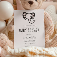 Caricature mignonne Baby shower d'éléphant rose In