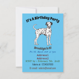 Invitation Caricature pour chien dalmate