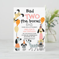 Caricature rose mauvais deux Chiens os os 2e anniv