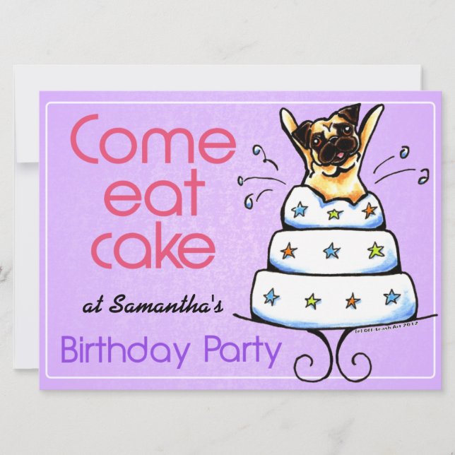 Invitation Carlin de fête d'anniversaire de marionnettes Fill (Devant)