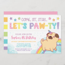 Carlin Unicorn Anniversaire Invitation, Carlin Ann