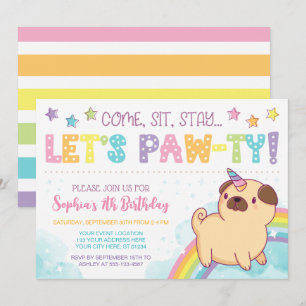 Invitation Carlin Unicorn Anniversaire Invitation, Carlin Ann