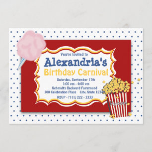 Invitation Carnaval Anniversaire Couleurs primaires