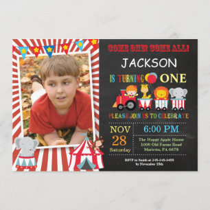 Invitation Carnaval de cirque fête d'anniversaire