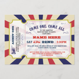 Invitation Carnaval de cirque Révélation de genre Baby shower