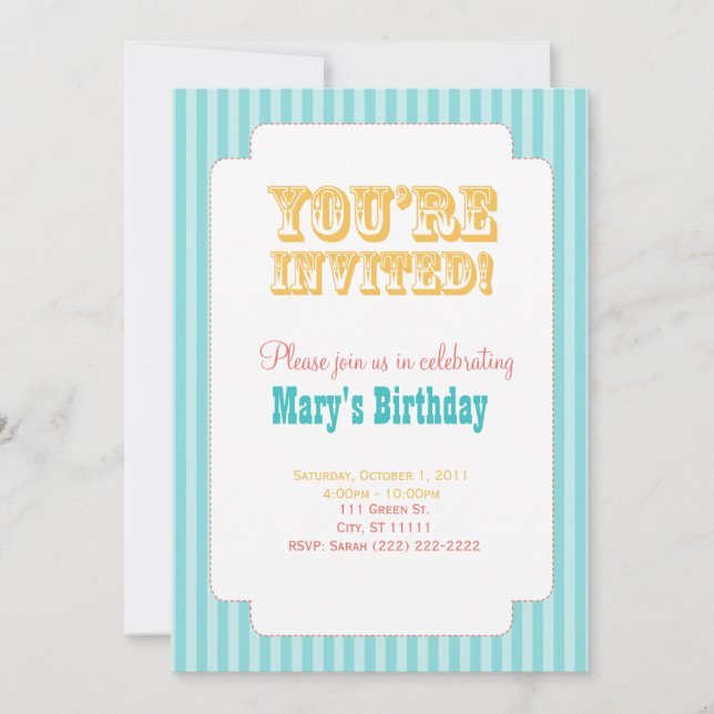 Invitation Carnaval de l'Ouest - Vous êtes invité ! - Bleu et (Devant)